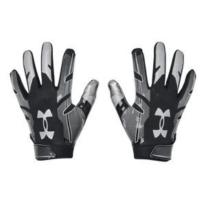 Under Armour Men's F8 Football Gloves Size L Black/Silver Super Sticky Grip NWT